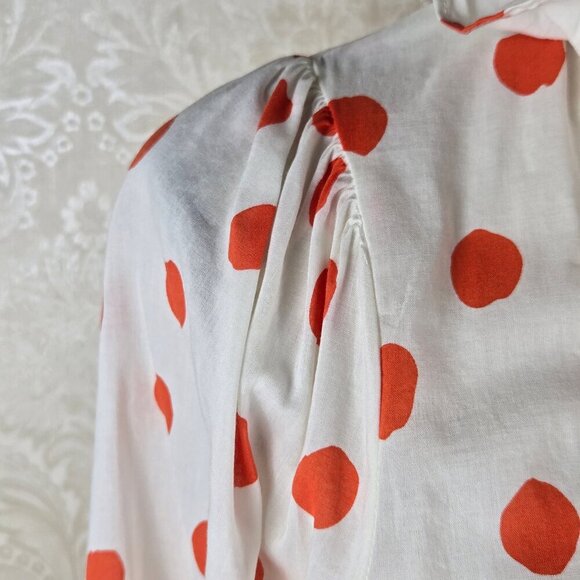 RIXO x Target Size Small Red Polka Dot Wrap Dress Ruffle Accents Puff Sleeve NWT - Picture 6 of 16